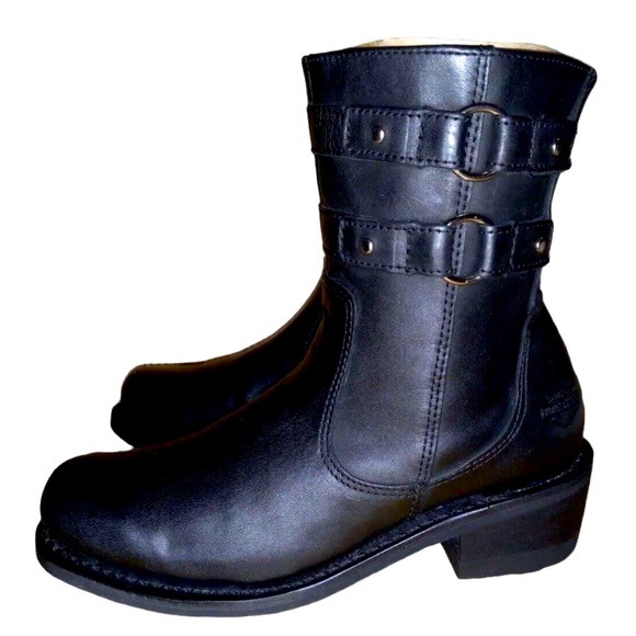 HARLEY DAVIDSON WOMENS “PIPER” STYLE DOUBLE HARNESS SOFT LEATHER BOOTS - Picture 3 of 16